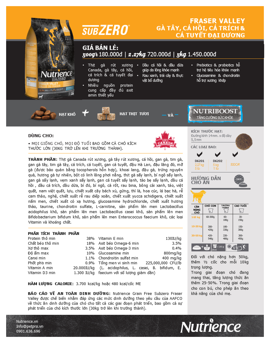 Mô tả Hạt cho chó Nutrience Subzero Grain-free - gà tây, cá hồi, cá trích, cá tuyết và rau củ quả 500g - 2