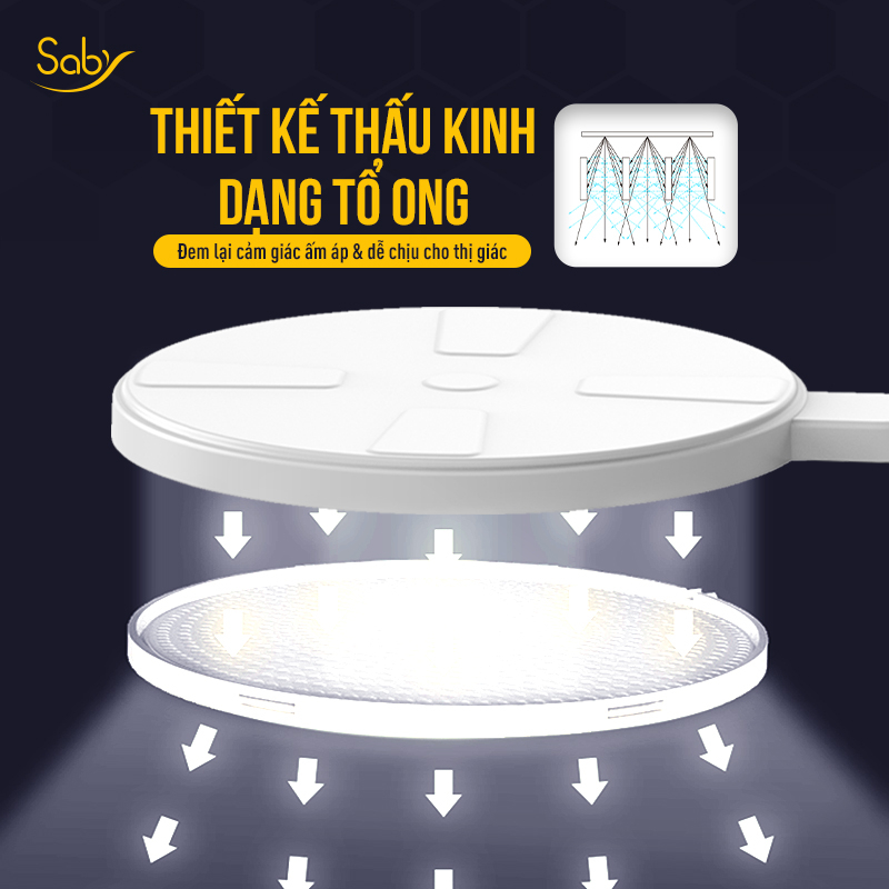 Mô tả Đèn học đọc sách làm việc chống cận Saby Hiveb, 3 chế độ sáng tắt bật cảm ứng Combo kèm Ổ điện đa năng CubeZ - 2