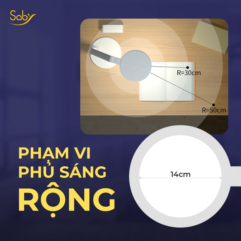 Mô tả Đèn học đọc sách làm việc chống cận Saby Hiveb, 3 chế độ sáng tắt bật cảm ứng Combo kèm Ổ điện đa năng CubeZ - 5