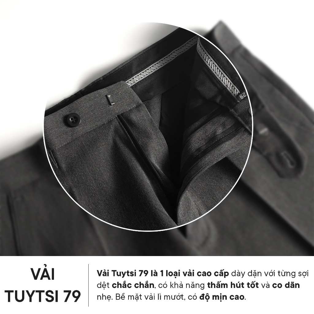Mô tả Quần Tây Âu Nam Slimfit Dáng Ôm Cao Cấp Vải 79 dầy dặn co giãn Thương hiệu JBAGY JA04 - 1