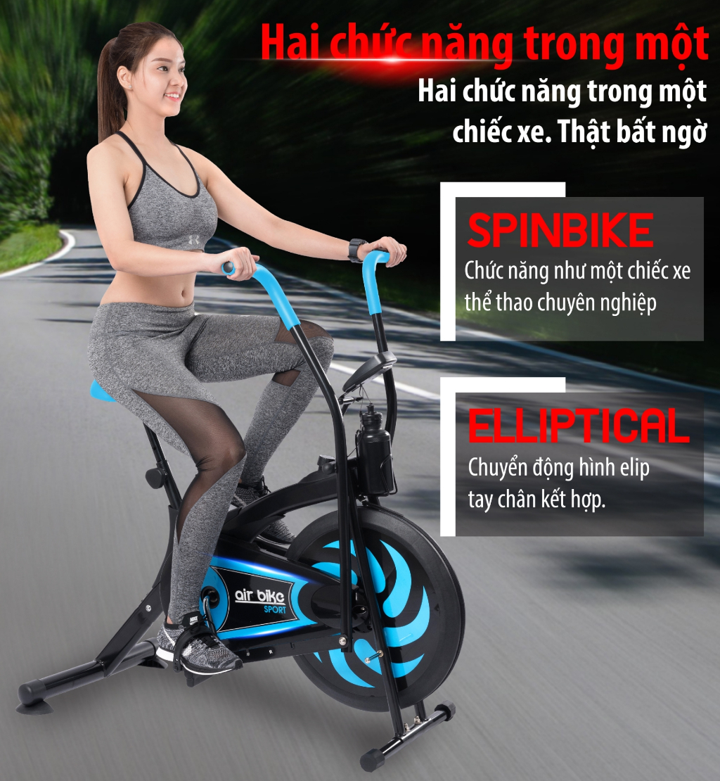 Mô tả B&G Xe đạp tập thể dục thể thao tại chỗ kết hợp tay chân 8701 BLUE - 2