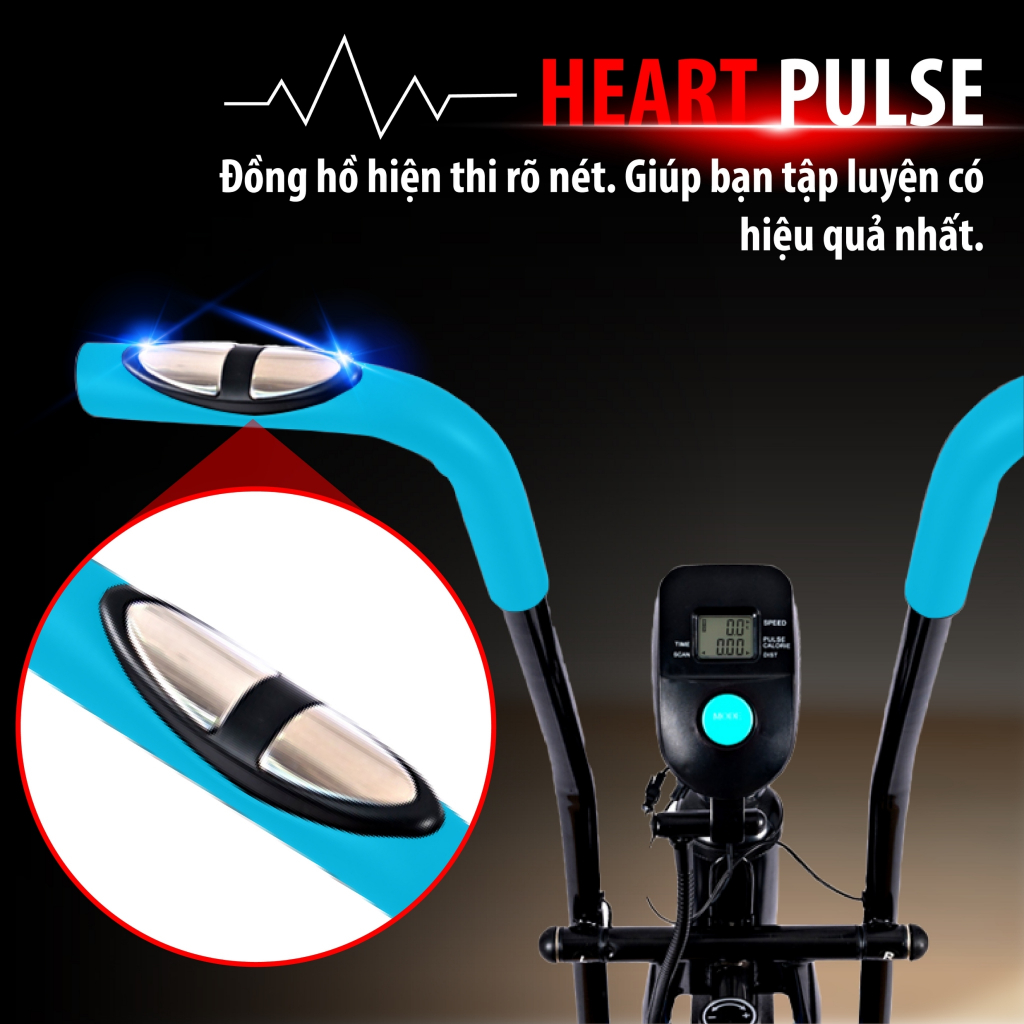 Mô tả B&G Xe đạp tập thể dục thể thao tại chỗ kết hợp tay chân 8701 BLUE - 3