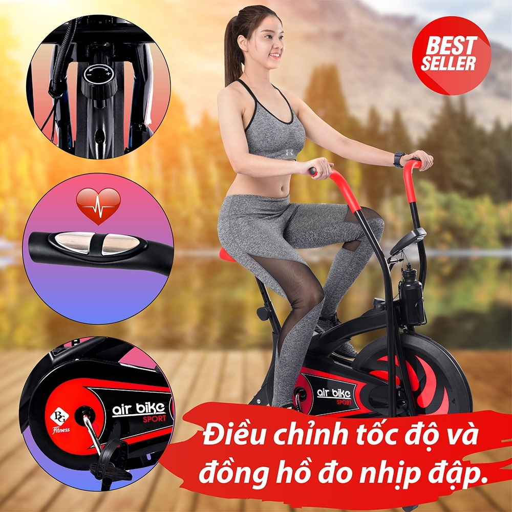 Mô tả BG Xe đạp tập thể dục thể thao kết hợp tay chân 8701 BLUE-RED - 2