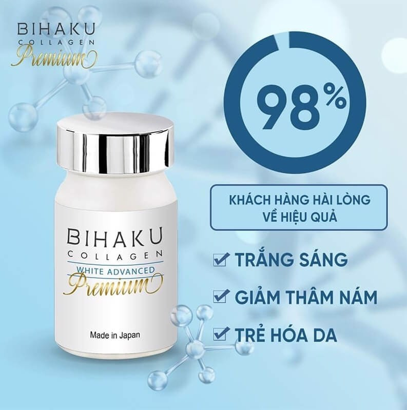 Mô tả Bộ đôi dưỡng trắng mịn màng và cải thiện nội tiết tố ngừa lão hóa từ bên trong Bihaku Collagen 30v và skinmd cream 15ml - 1