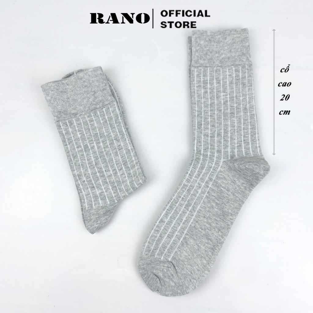 Mô tả Tất nam cổ cao 20 cm gân trơn giày tây cotton cao cấp RANO thoáng khí khử mùi nhiều màu trắng xám nâu xanh đen - 2
