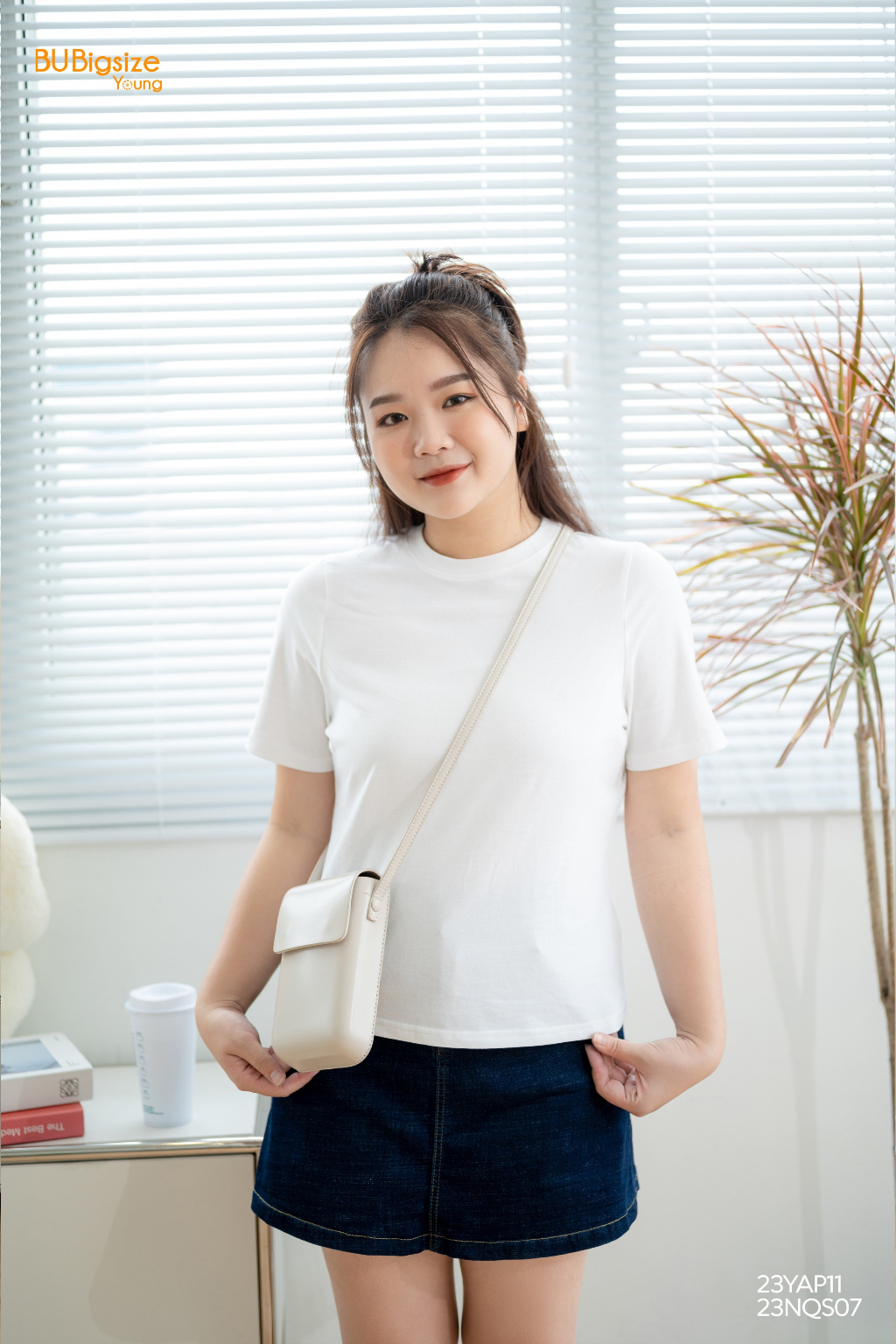Mô tả Áo phông trơn bo cổ BIGSIZE (55kg đến 95kg) - 23YAP11 - [BU Bigsize Young] - 3