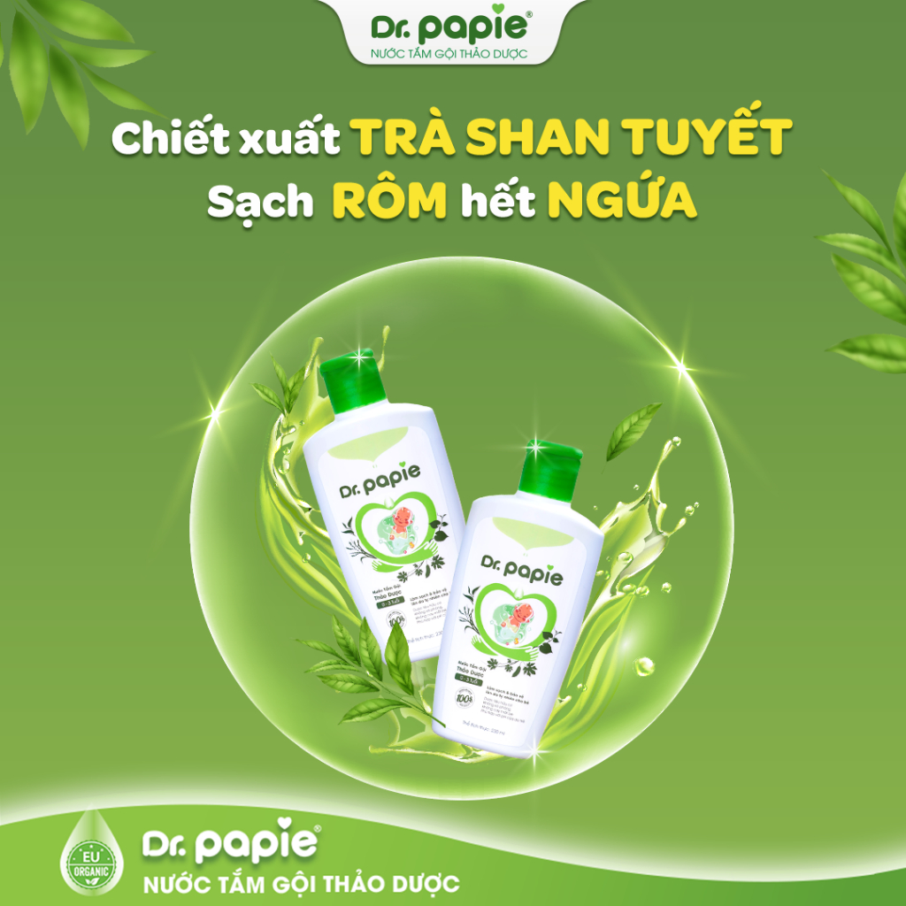 Mô tả Combo 2 Chai Nước Tắm Thảo Dược Dr Papie Giúp Giảm Mẩn Ngứa Và Rôm Sảy, Hỗ Trợ Làm Sạch, Mát Da Bé - Chai 230ml - 2