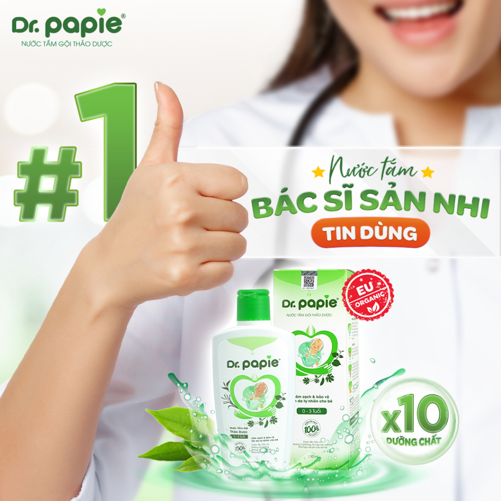 Mô tả Combo 2 Chai Nước Tắm Thảo Dược Dr Papie Giúp Giảm Mẩn Ngứa Và Rôm Sảy, Hỗ Trợ Làm Sạch, Mát Da Bé - Chai 230ml - 7