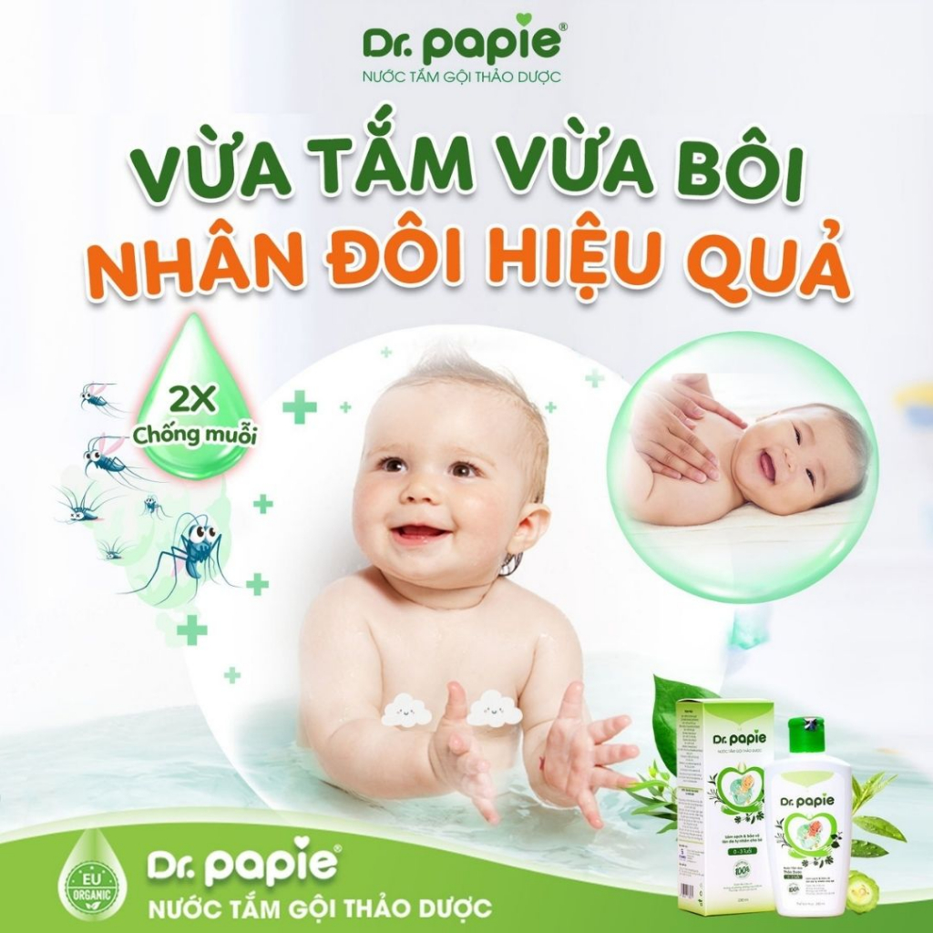 Mô tả Combo 2 Chai Nước Tắm Thảo Dược Dr Papie Giúp Giảm Mẩn Ngứa Và Rôm Sảy, Hỗ Trợ Làm Sạch, Mát Da Bé - Chai 230ml - 6