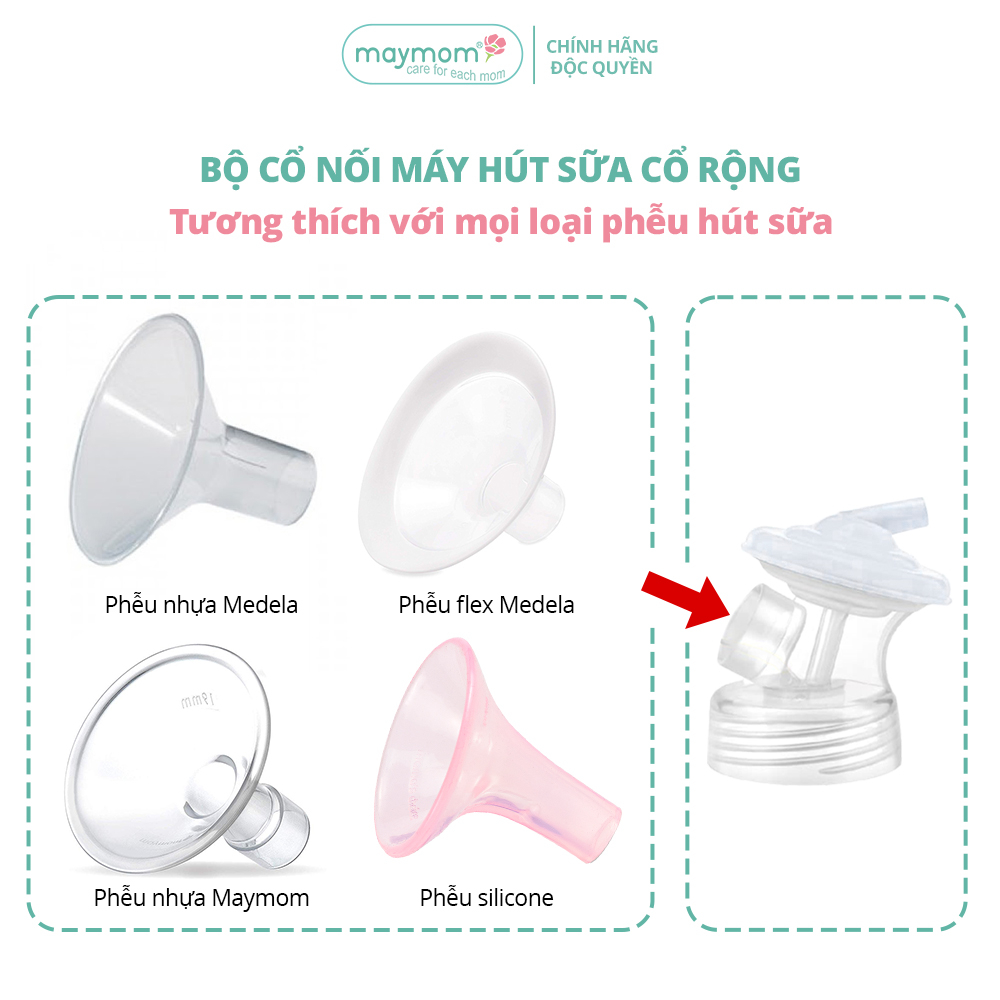 Mô tả Cổ Nối Máy Hút Sữa Cổ Rộng 3 Chi Tiết Thương Hiệu Maymom, Tương Thích Máy Spectra, Avent, Fazt, Rozabi - 6