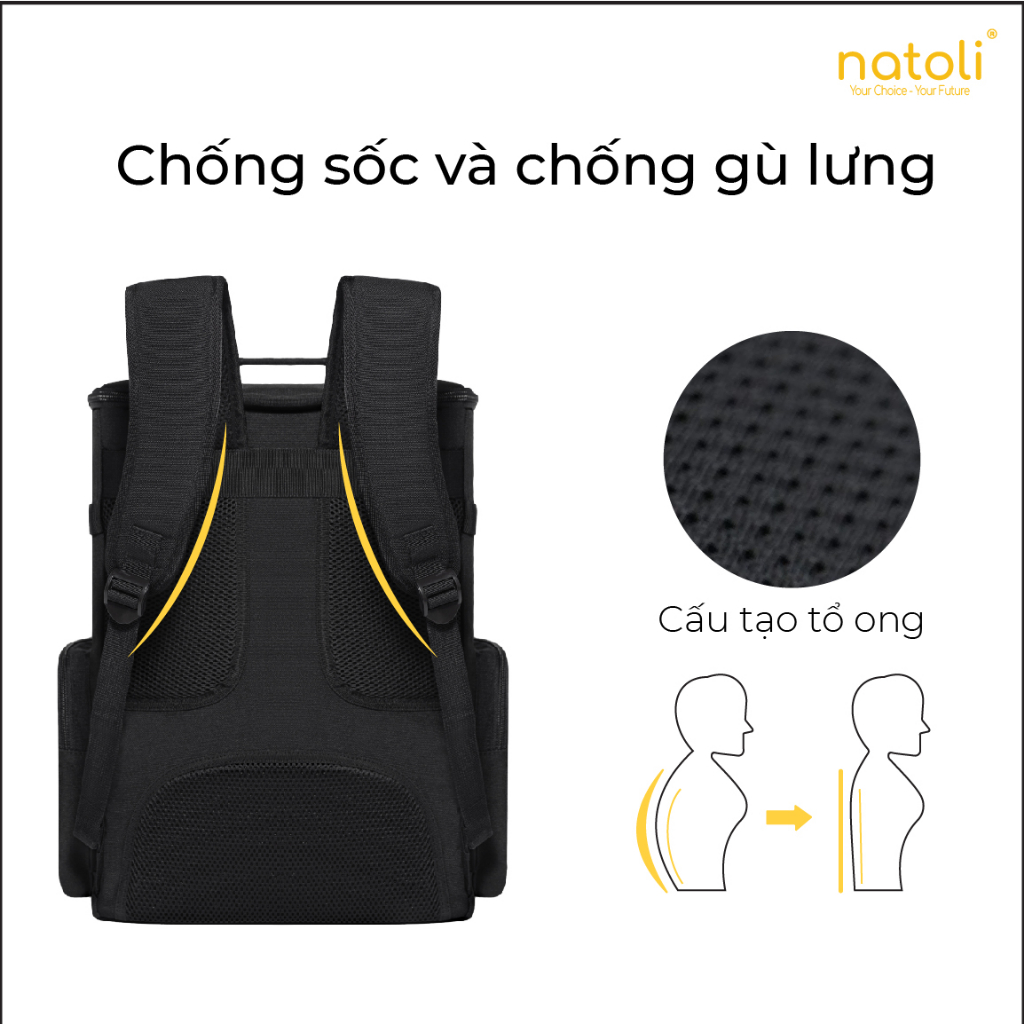 Mô tả Balo nam NATOLI BST CORE BACKPACK B9 - 7