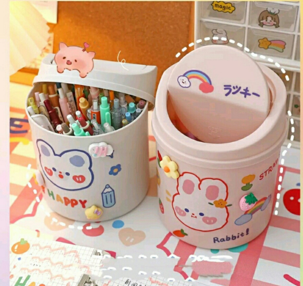 Thùng Rác Mini Siêu Cute Nắp Lật - Sọt Rác Để Bàn Dung Tích 4 L ...