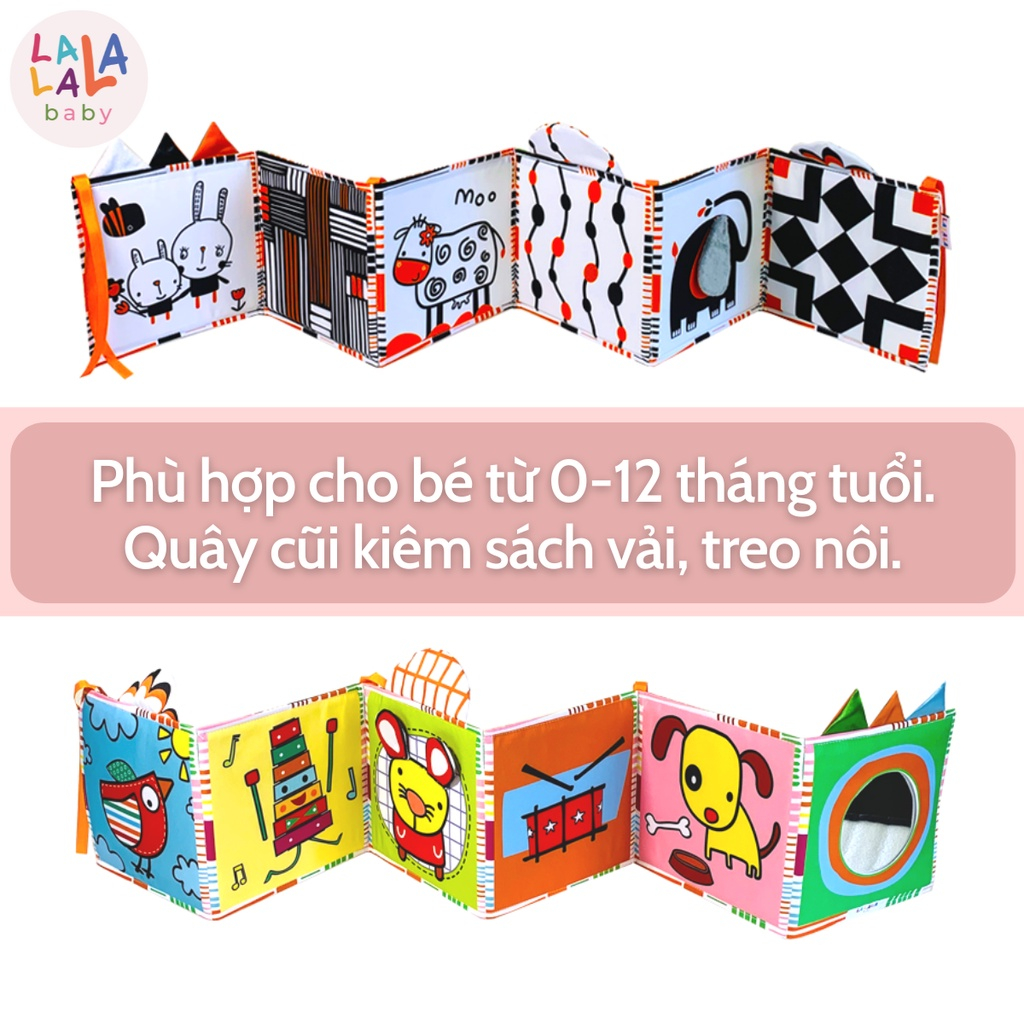 Mô tả Sách Vải ZicZac Đa Tương Tác Kiêm Đồ Chơi Quây Cũi Kích Thích Thị Giác Cho Trẻ Sơ Sinh - Lalala Baby - 2