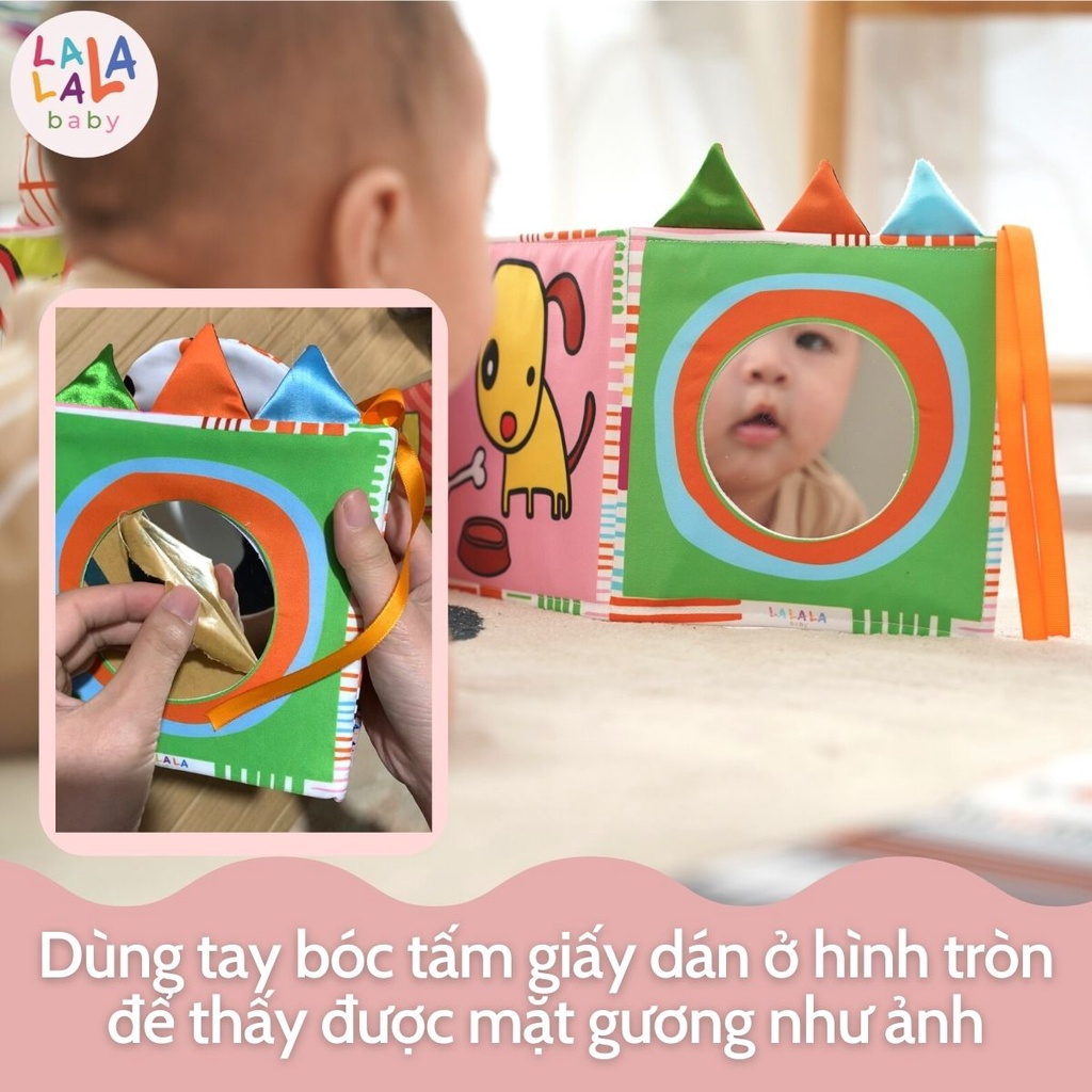 Mô tả Sách Vải ZicZac Đa Tương Tác Kiêm Đồ Chơi Quây Cũi Kích Thích Thị Giác Cho Trẻ Sơ Sinh - Lalala Baby - 4