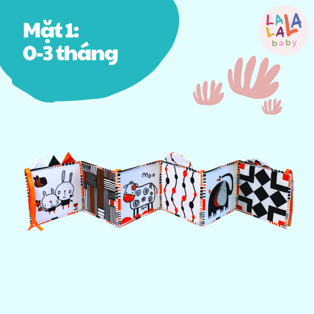 Mô tả Sách Vải ZicZac Đa Tương Tác Kiêm Đồ Chơi Quây Cũi Kích Thích Thị Giác Cho Trẻ Sơ Sinh - Lalala Baby - 7