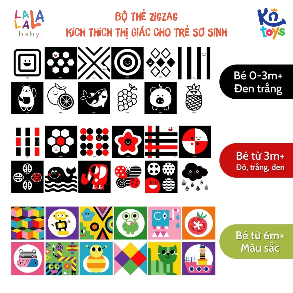 Bộ thẻ Zigzag 6 mảnh đen trắng