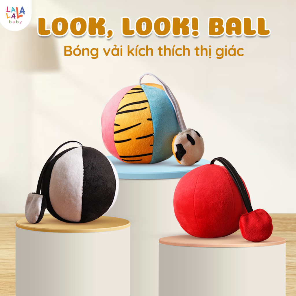 Mô tả Đồ Chơi Bóng Vải Xúc Xắc Vui Nhộn Kích Thích Thị Giác Cho Trẻ Sơ Sinh Look, Look! Ball - Lalala Baby - 1