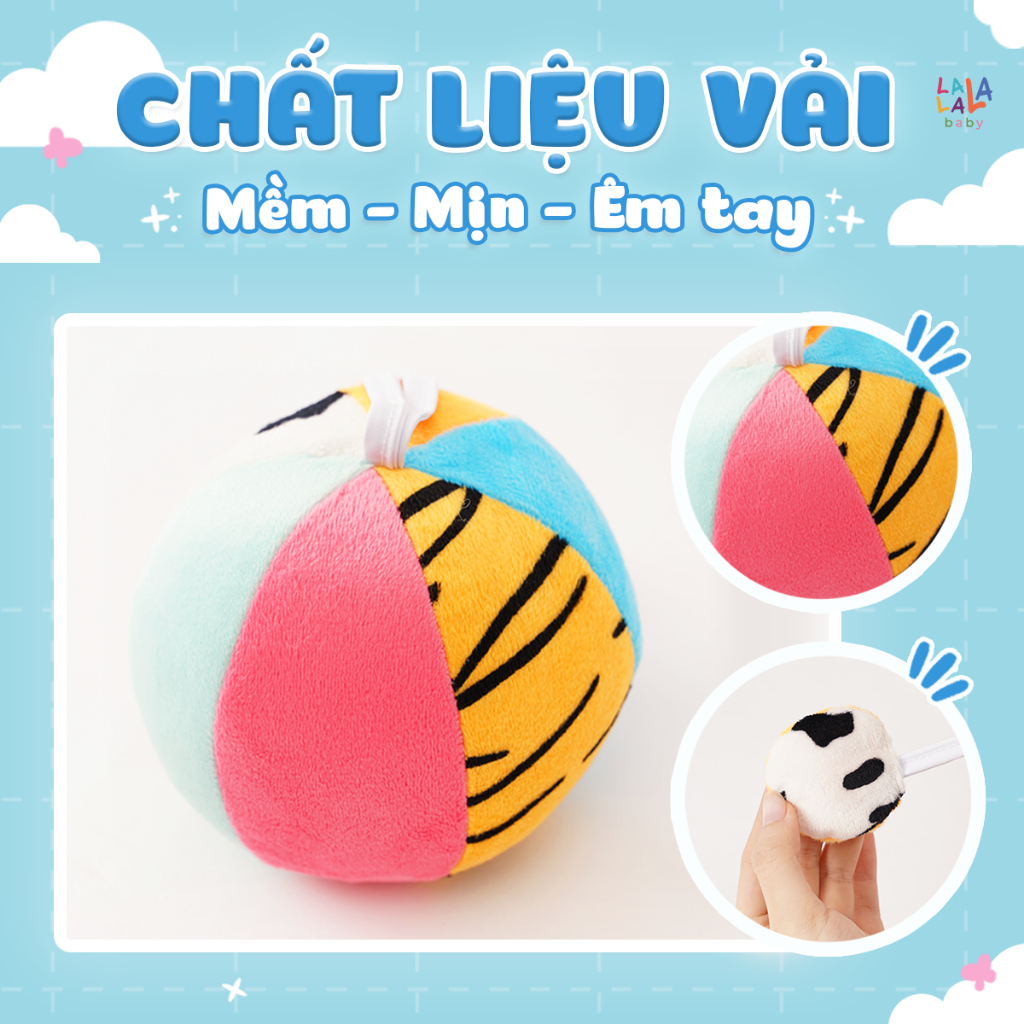 Mô tả Đồ Chơi Bóng Vải Xúc Xắc Vui Nhộn Kích Thích Thị Giác Cho Trẻ Sơ Sinh Look, Look! Ball - Lalala Baby - 3