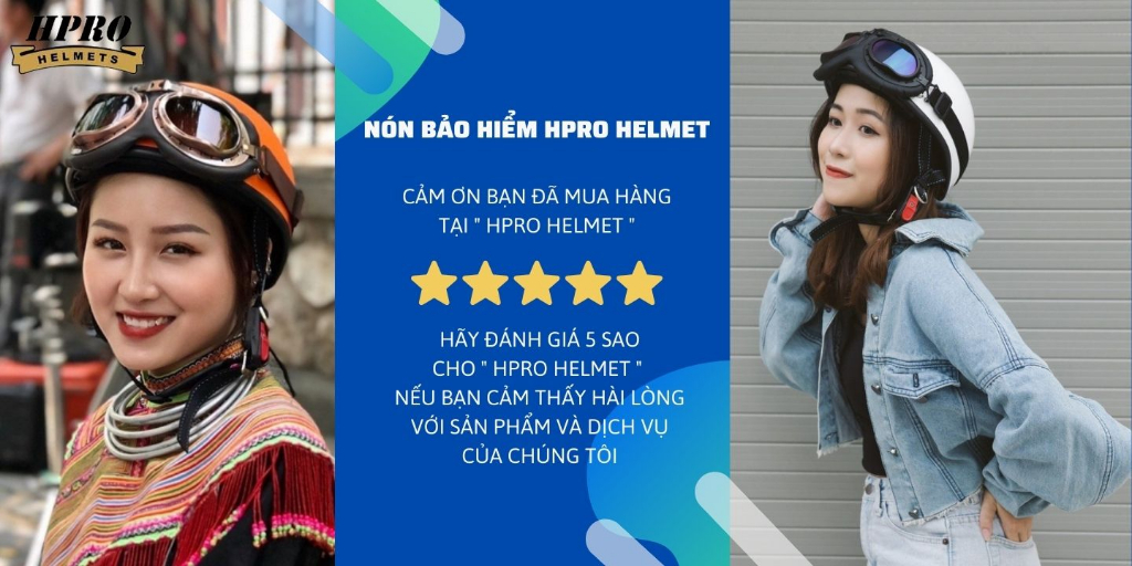Mô tả Mũ bảo hiểm nửa đầu Hpro Helmets nhiều màu sắc thời trang, cá tính, kèm kính UV, phi công, Freesize (55-59cm) - 5