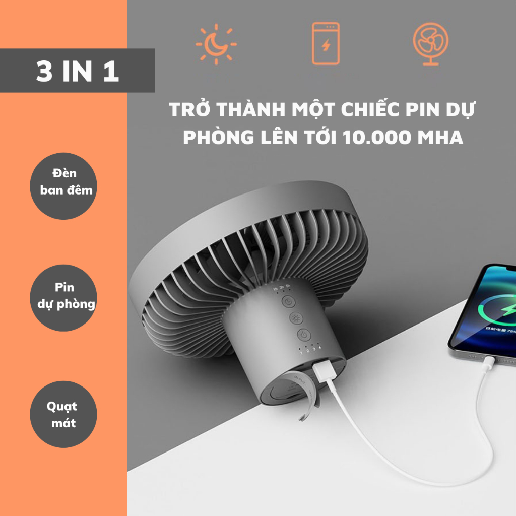 Quạt NANOMAX DQ212 chức năng đèn LED