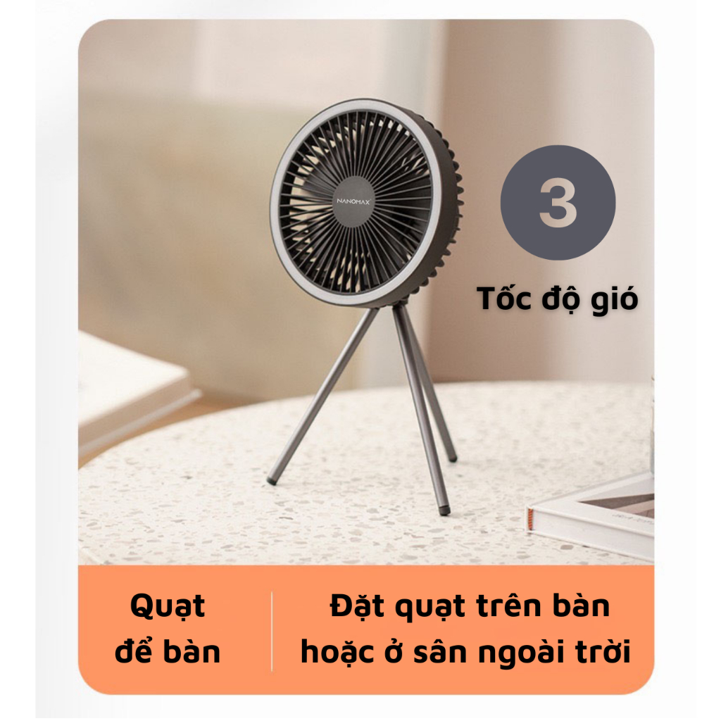 Quạt NANOMAX DQ212 sạc Type-C