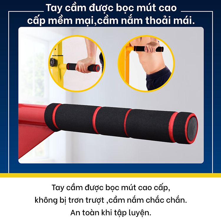 Mô tả BG Bộ xà đơn xà kép cao cấp đa năng CHINNING DIPPING YELLOW - 8