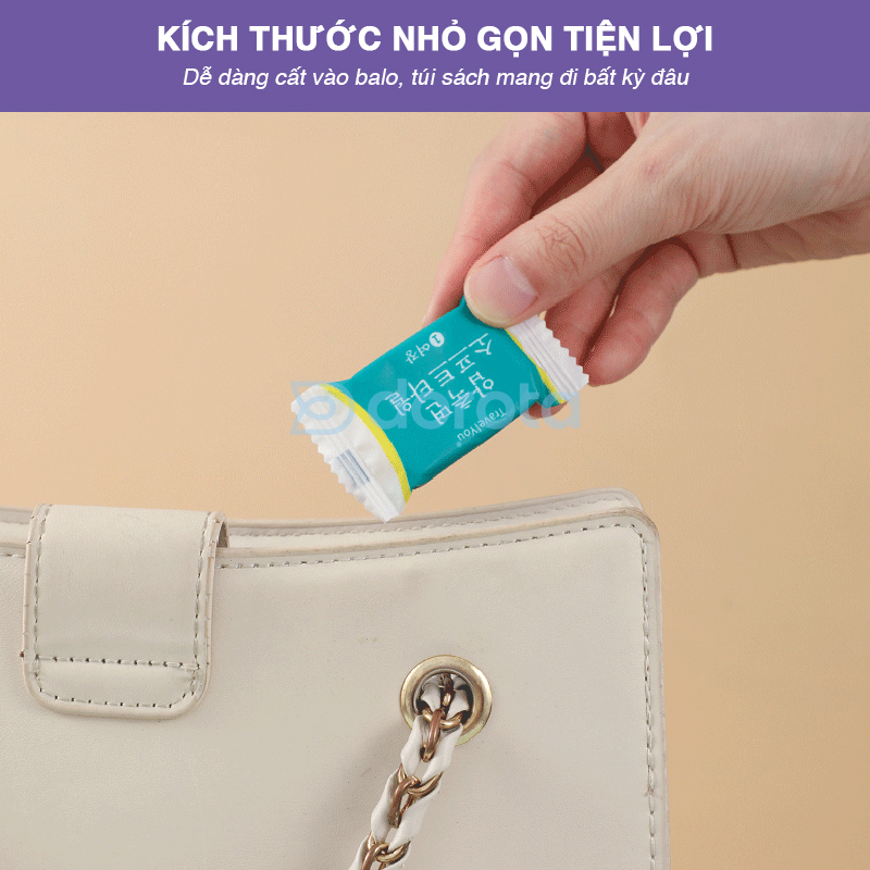 Mô tả Khăn mặt dùng 1 lần dạng viên nén gói 20 viên dùng hàng ngày du lịch nhỏ gọn cất vali túi sách KMN1 - 4