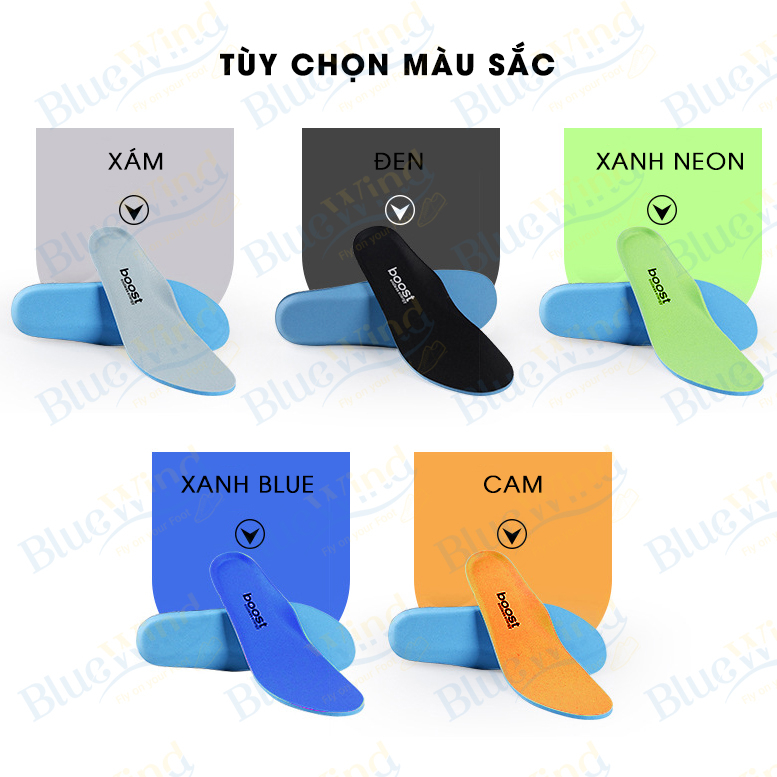 Mô tả Lót Giày Khử Mùi BLUEWIND Êm Chân Thoáng Khí Đàn Hồi Phù Hợp Các Loại Giày 9308 - 6