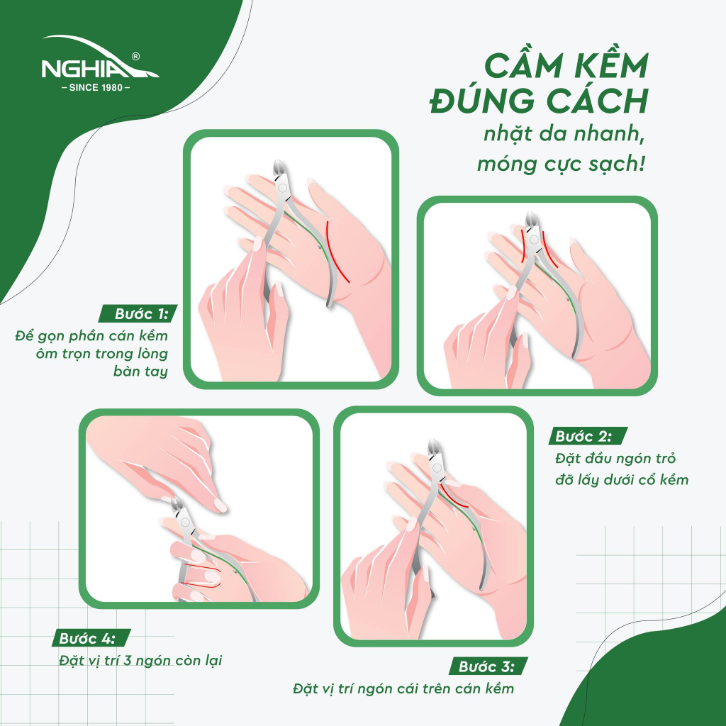Mô tả Kềm Cắt Da Thép Chuyên Dụng Mạ Niken Rung Bóng KỀM NGHĨA D.206 (Không Chống) - 2