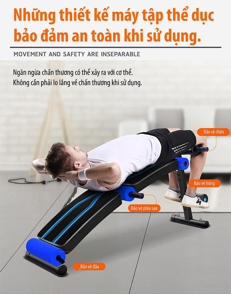 Mô tả BG- Ghế tập bụng đa chức năng Thiết bị tập thể dục tại nhà,có thể gấp gọn dùng tại nhà ghế băng - 3