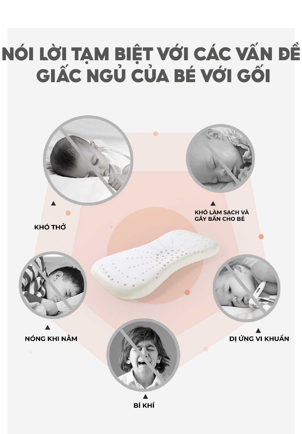 Mô tả Gối cao su non 1989KIDS SHOP cho bé từ 1 đến 12 tuổi 2 lõi tùy chỉnh độ cao mềm mại chống lệch xương cổ, mỏi vai gáy - 8