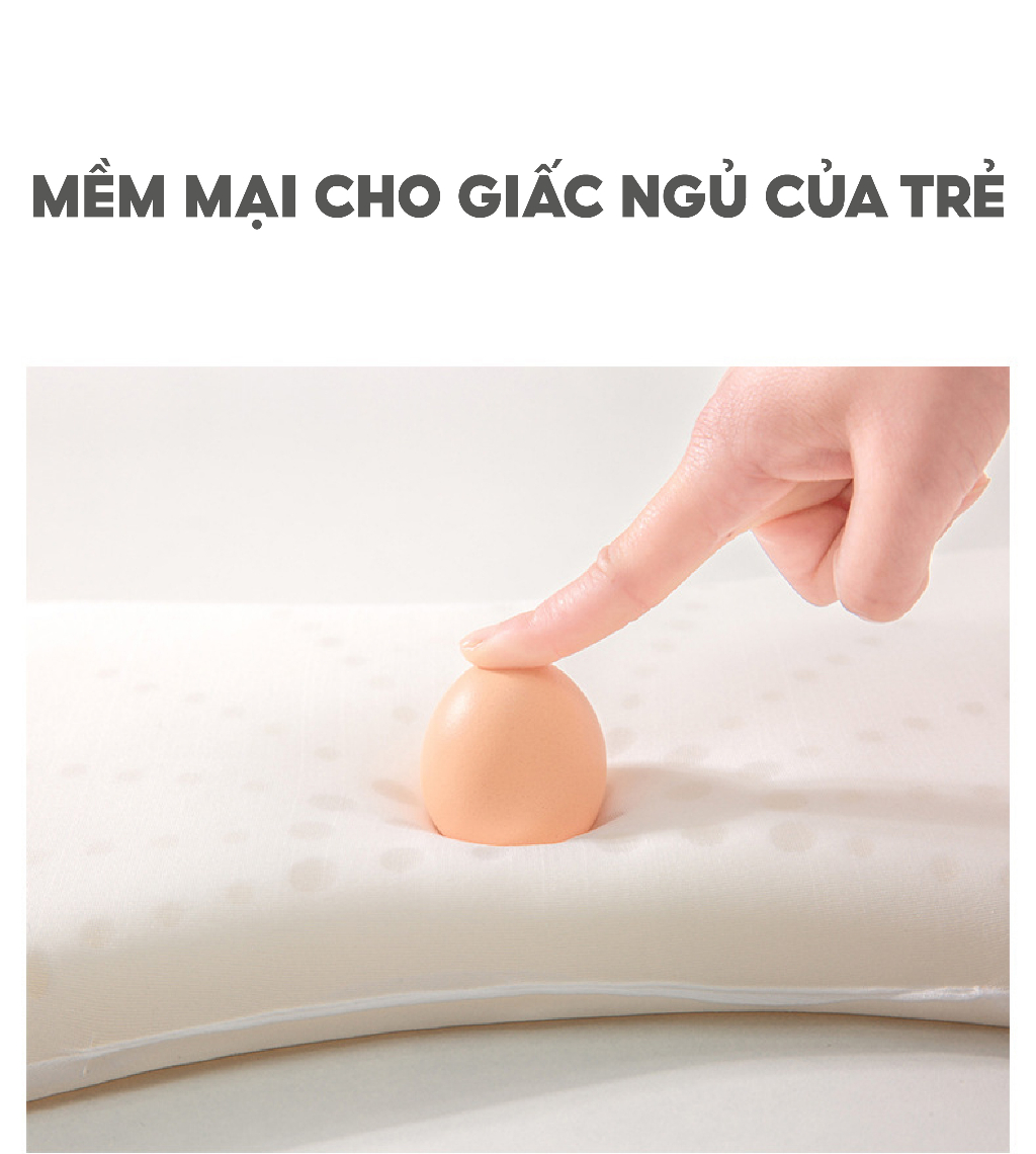 Mô tả Gối cao su non 1989KIDS SHOP cho bé từ 1 đến 12 tuổi 2 lõi tùy chỉnh độ cao mềm mại chống lệch xương cổ, mỏi vai gáy - 9