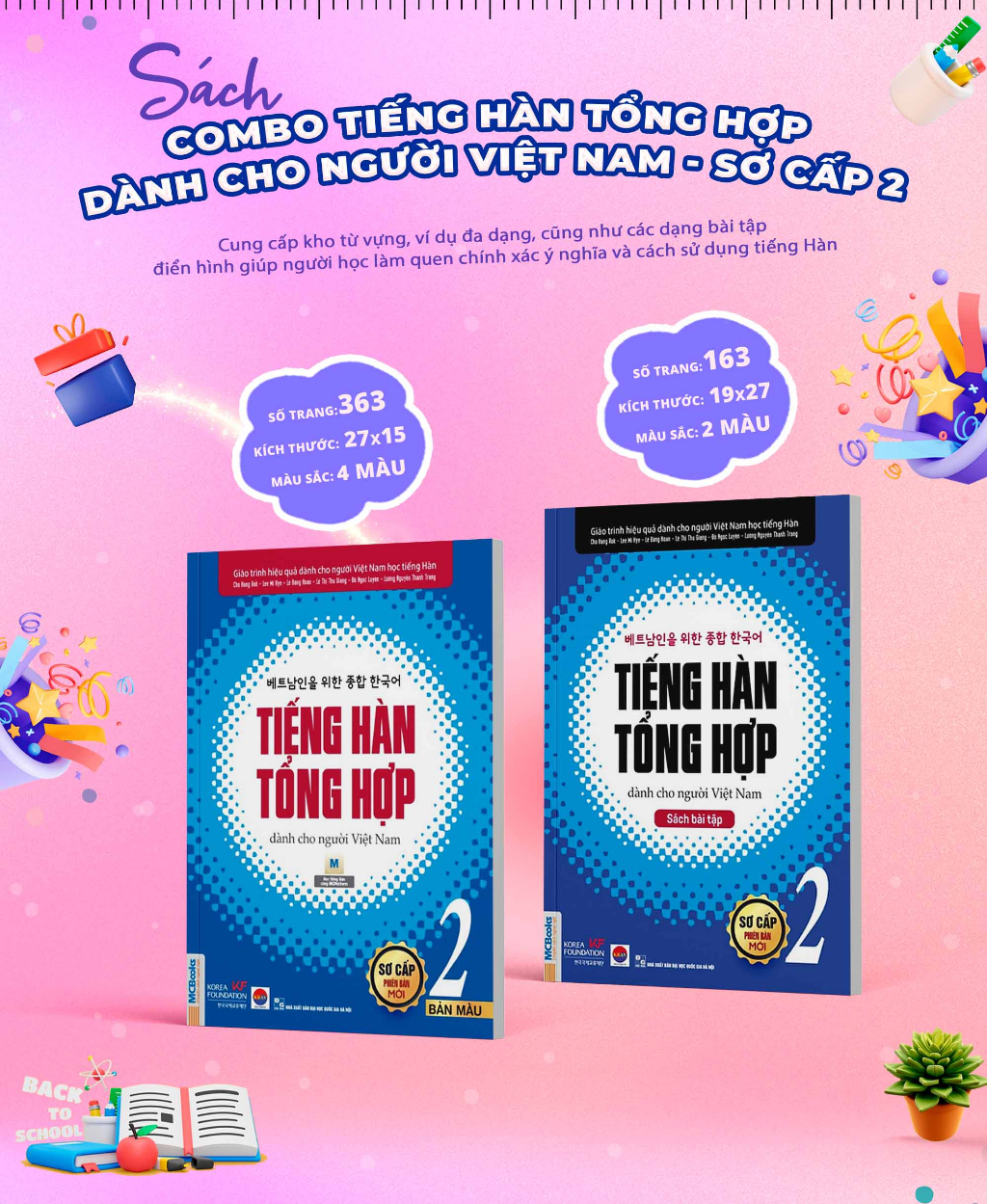 Mô tả Sách - Combo Tiếng Hàn Tổng Hợp Dành Cho Người Việt Nam - Sơ Cấp 2 - 1