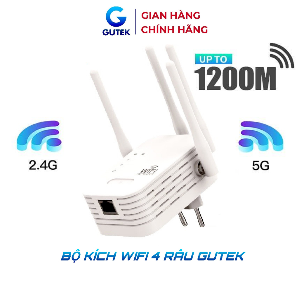 Mô tả Bộ kích sóng wifi 4 râu Gutek KS1 tốc độ 300mbps 1200mbps phát xuyên tường kết nối xa sóng mạnh - 8