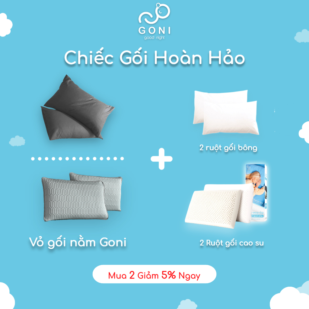 Mô tả Vỏ Gối Nằm Goni , Áo Gối Nằm Đủ Màu, Kích thước 50 x 70cm - 10