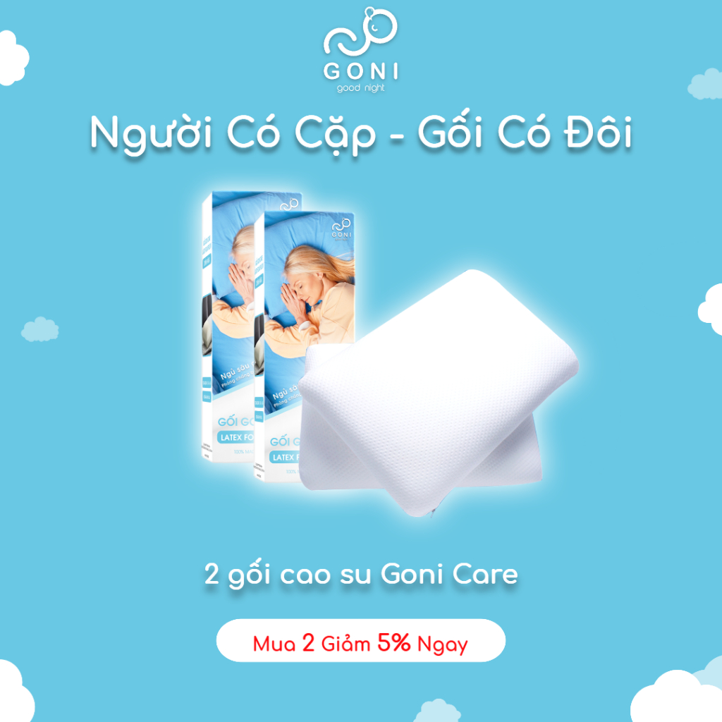 Mô tả Gối Cao Su Goni Care 40x60cm Đàn Hồi Cao, Kháng Khuẩn, Thoáng Khí, Chống Đau Vai Gáy - 9