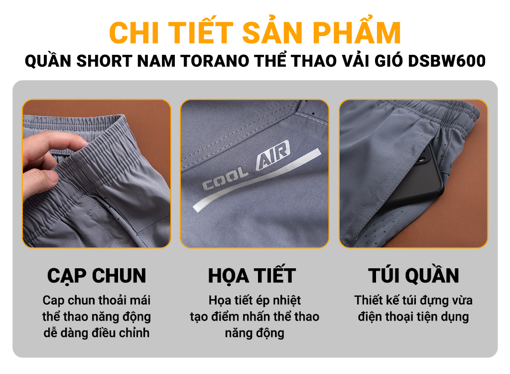 Phom dáng quần short TORANO