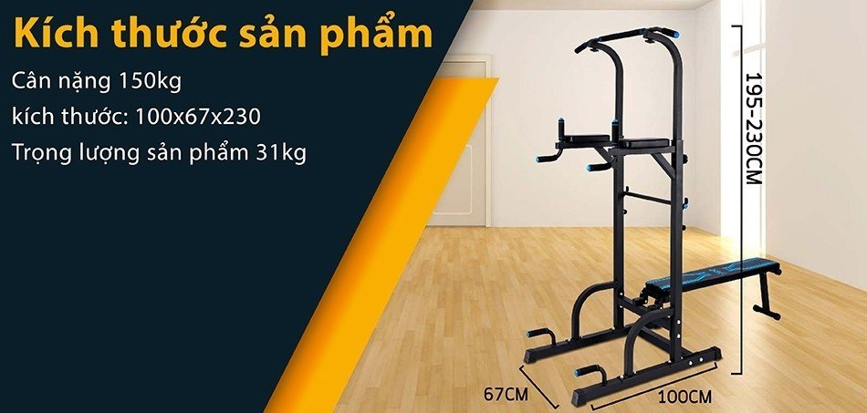 Mô tả BG Xà đơn-xà kép đa năng thiết bị tập tổng hợp tay vai bụng chinnup fitness ĐẶC BIỆT có ghế tập bụng - 5