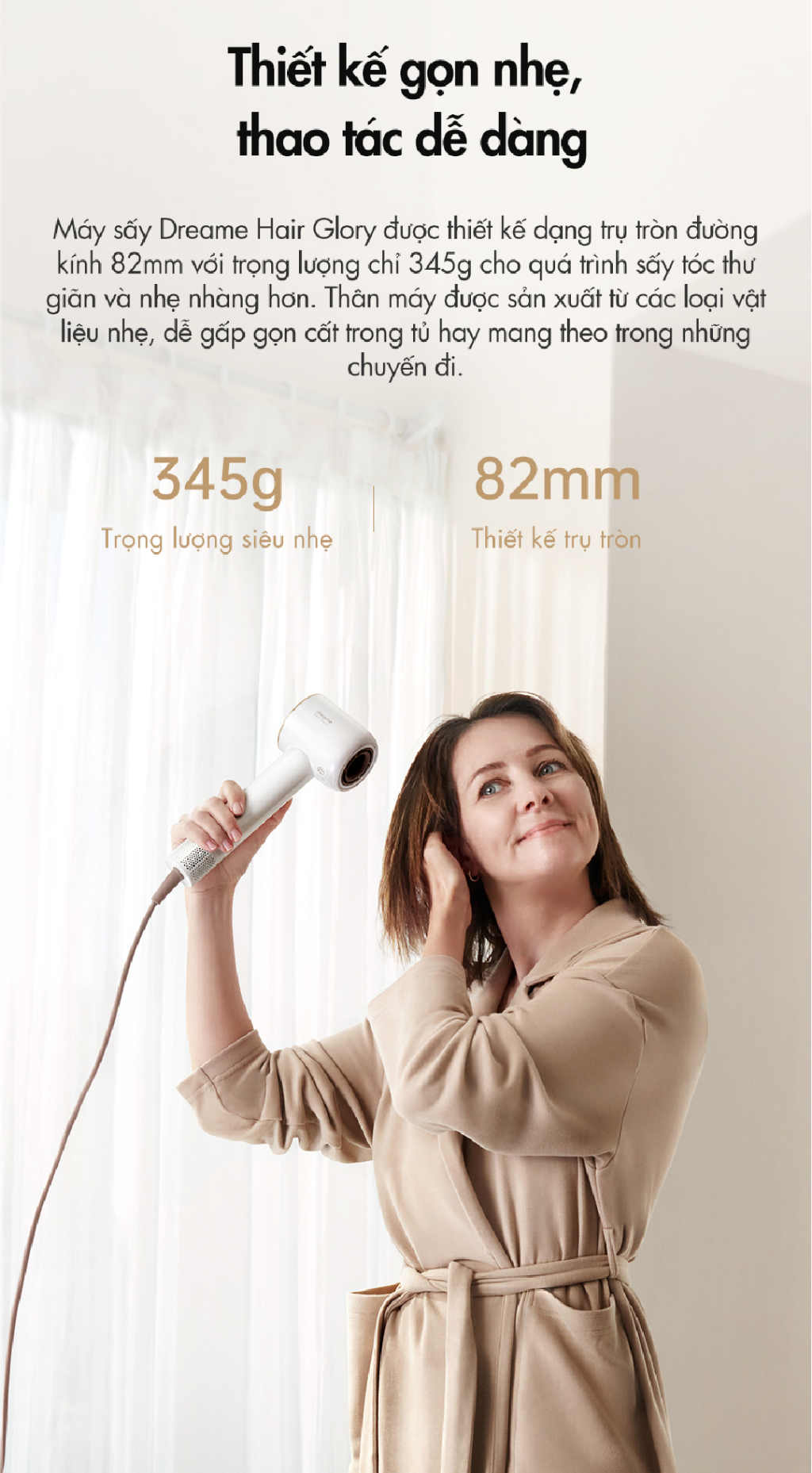 Mô tả Máy sấy tóc Dreame Hair Glory Standard AHD6A/ Glory Pro  - Bản quốc tế - BH 24 tháng - 6