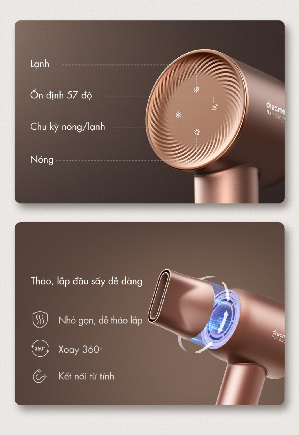 Mô tả Máy sấy tóc Dreame Hair Glory Standard AHD6A/ Glory Pro  - Bản quốc tế - BH 24 tháng - 10