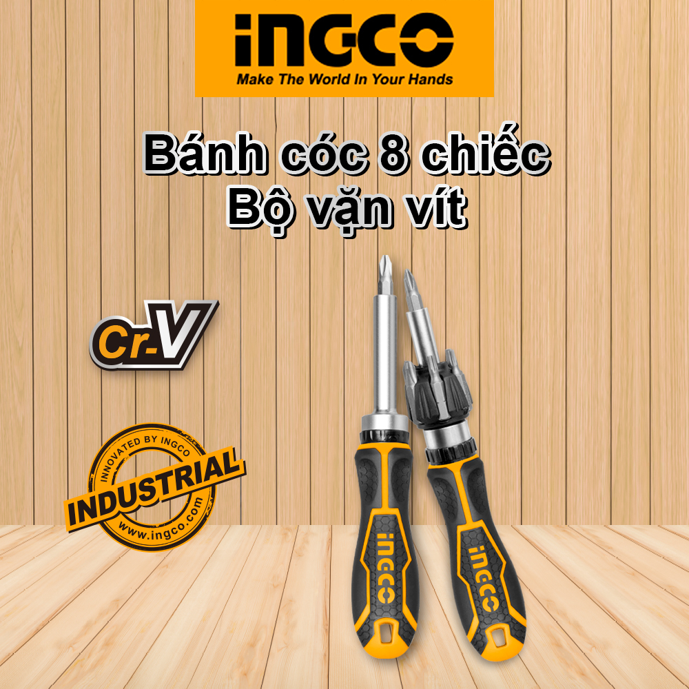 Mô tả Bộ tua vít khóa tự động 7 đầu INGCO AKISD0808 - 1