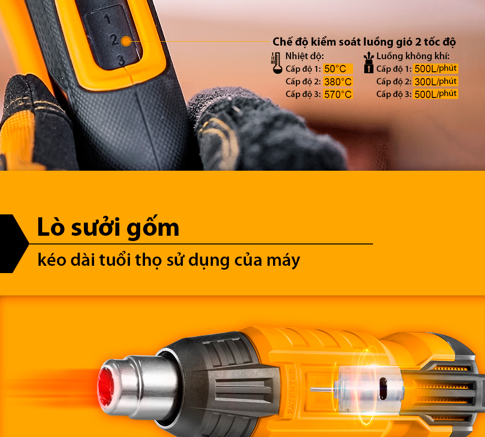 Phụ kiện máy thổi nhiệt INGCO HG200028 (1)