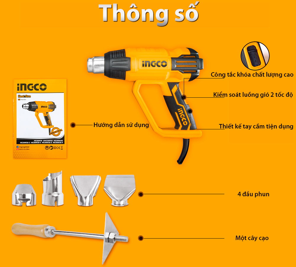 Phụ kiện máy thổi nhiệt INGCO HG200028 (5)