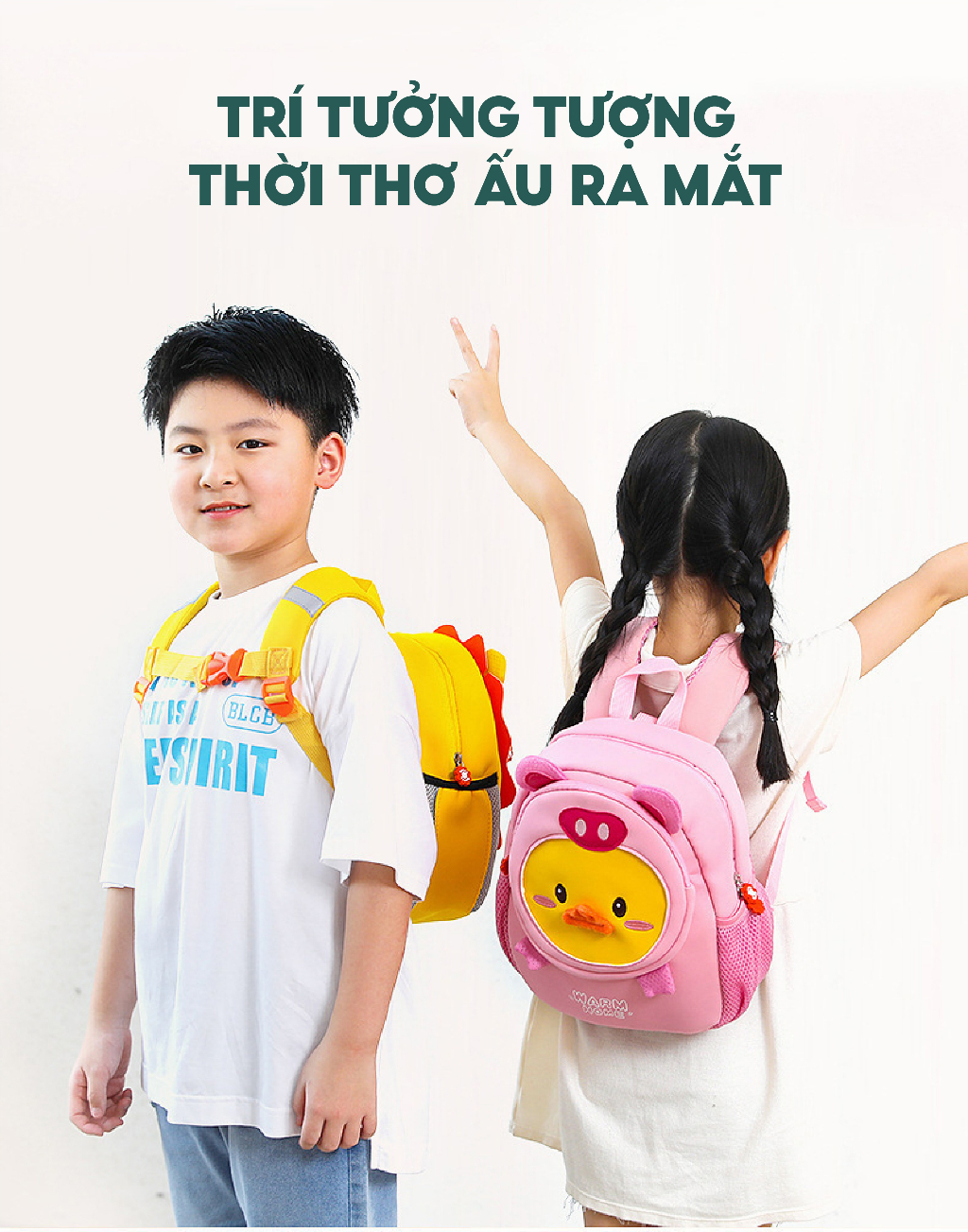 Mô tả Balo cho bé trai bé gái đi học mẫu giáo mầm non 1989KIDS SHOP hình thú đáng yêu,siêu nhẹ 300gram,có dây chống lạc, - 2