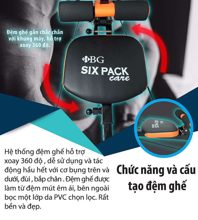 Mô tả BG- Máy tập cơ bụng đa năng SIX PACK CARE KM2018 phối hợp nhiều bài tập, thêm bộ bàn đạp đa năng - 2