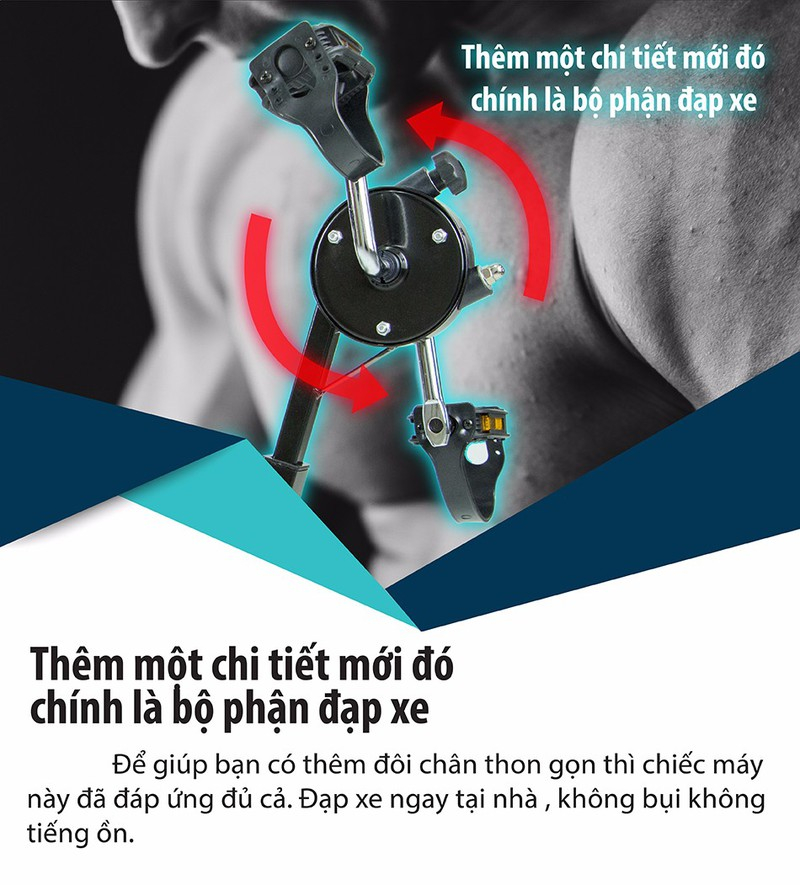 Mô tả BG- Máy tập cơ bụng đa năng SIX PACK CARE KM2018 phối hợp nhiều bài tập, thêm bộ bàn đạp đa năng - 3