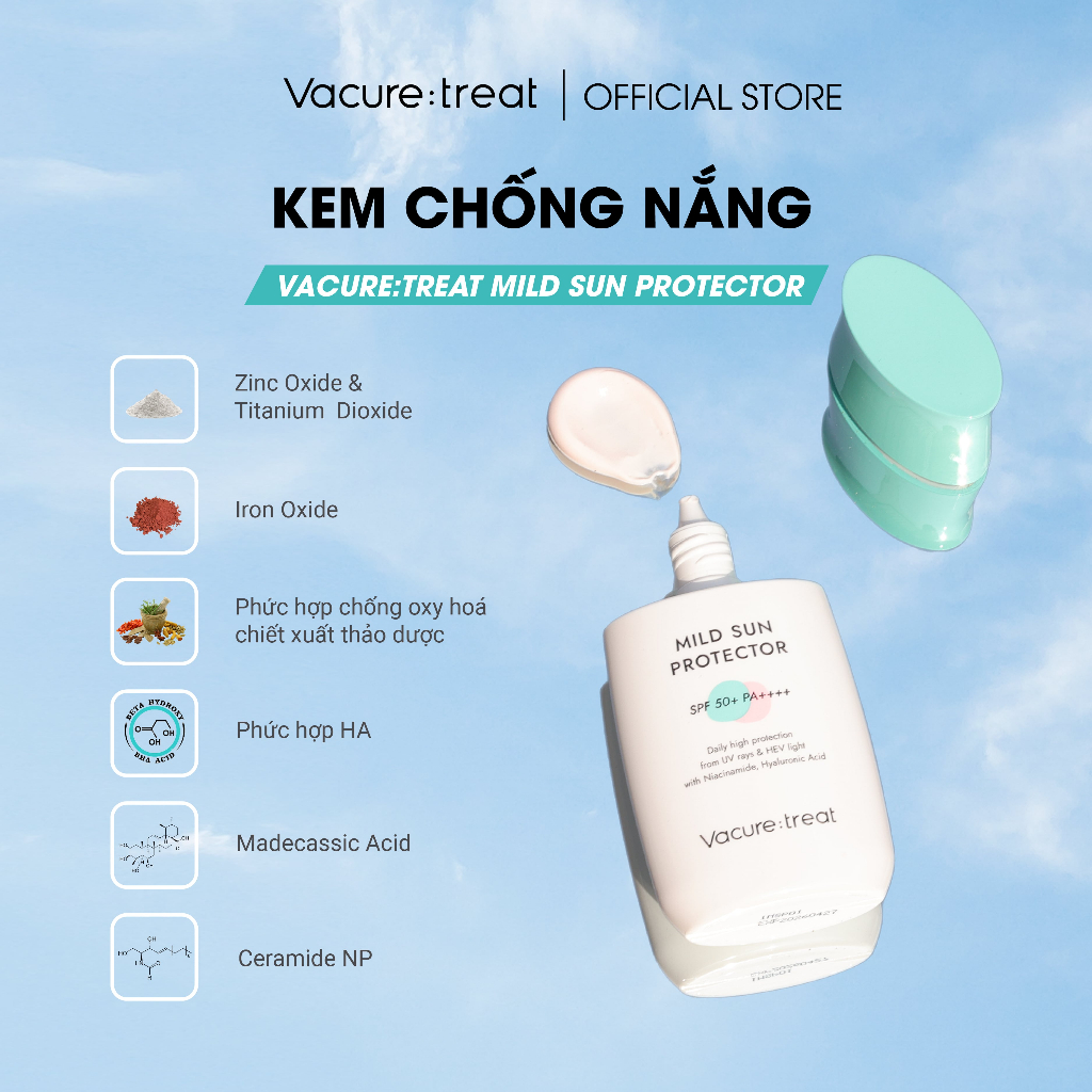 Kem chống nắng Vacure Treat Mild Sun Protector SPF50/PA++++