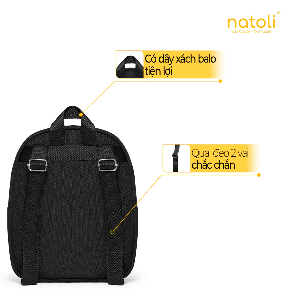 Chi tiết đường may và khóa kéo balo NATOLI B6