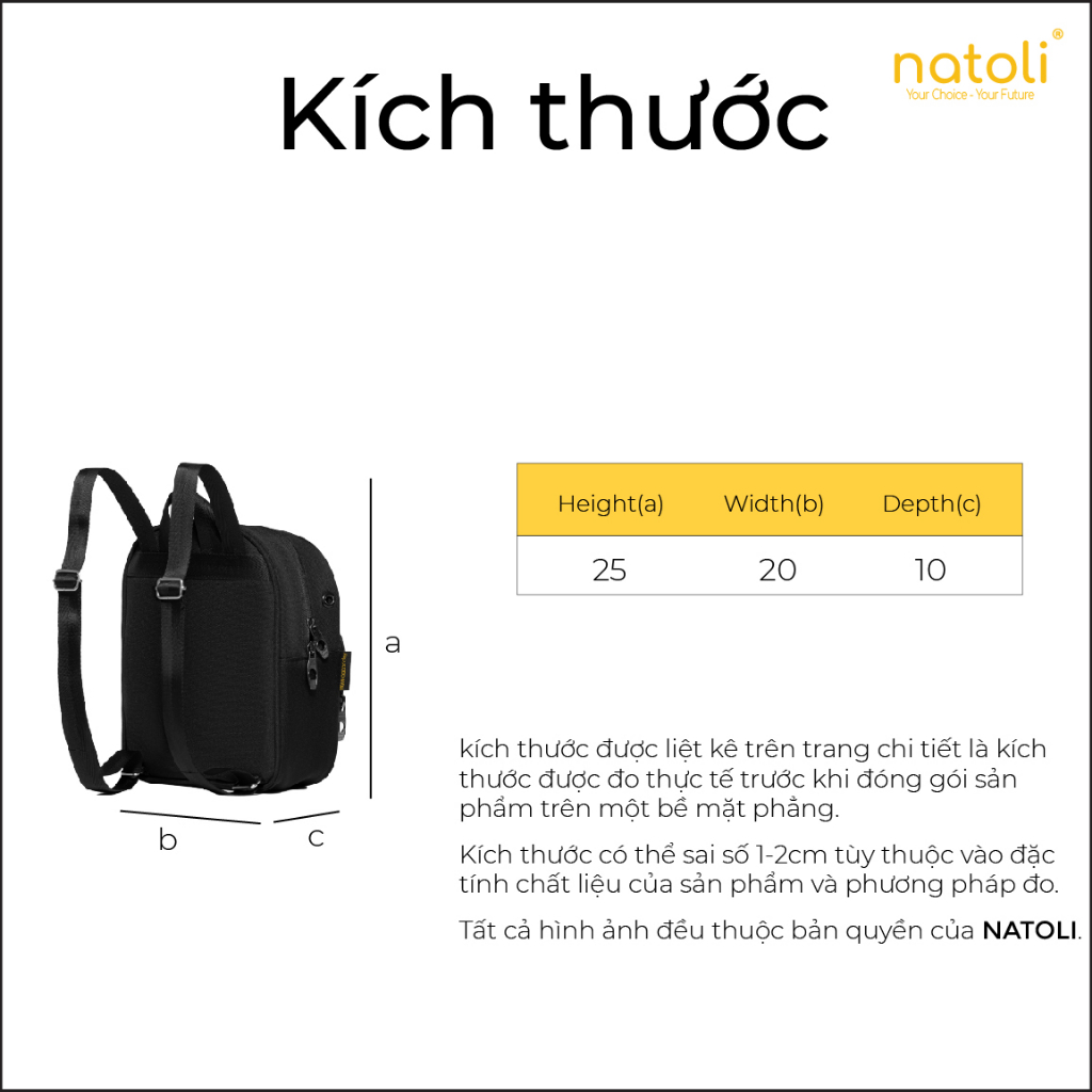 Mô tả Balo mini nữ Thương hiệu NATOLI, nhỏ gọn chống nước cao cấp BST Sweetie Pie Backpack B6 - 7
