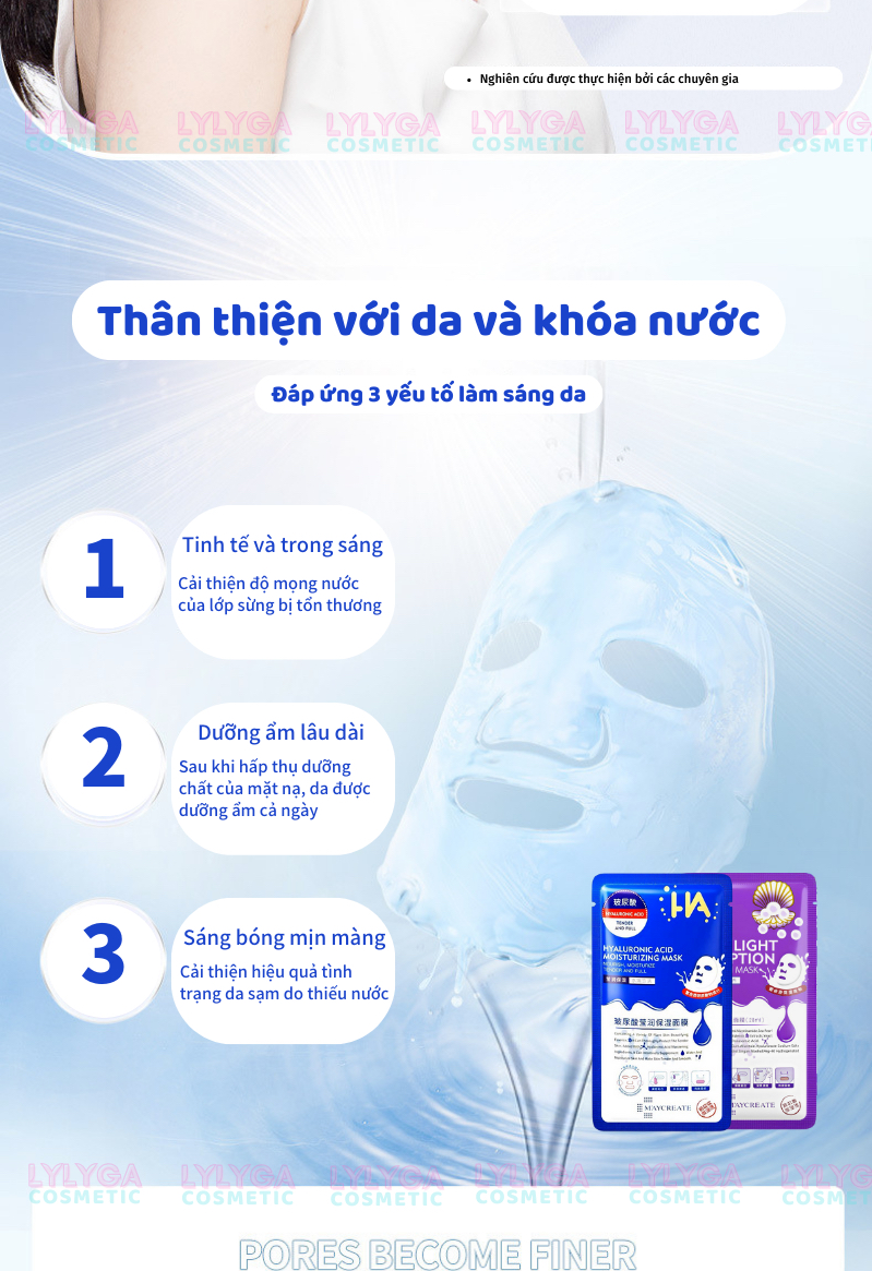 Mặt nạ dưỡng ẩm trắng da mặt HA Maycreate Mask 1 miếng mặt nạ giấy cấp ...
